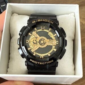 Casio G-Shock Black and Gold Analog-Digital Watch